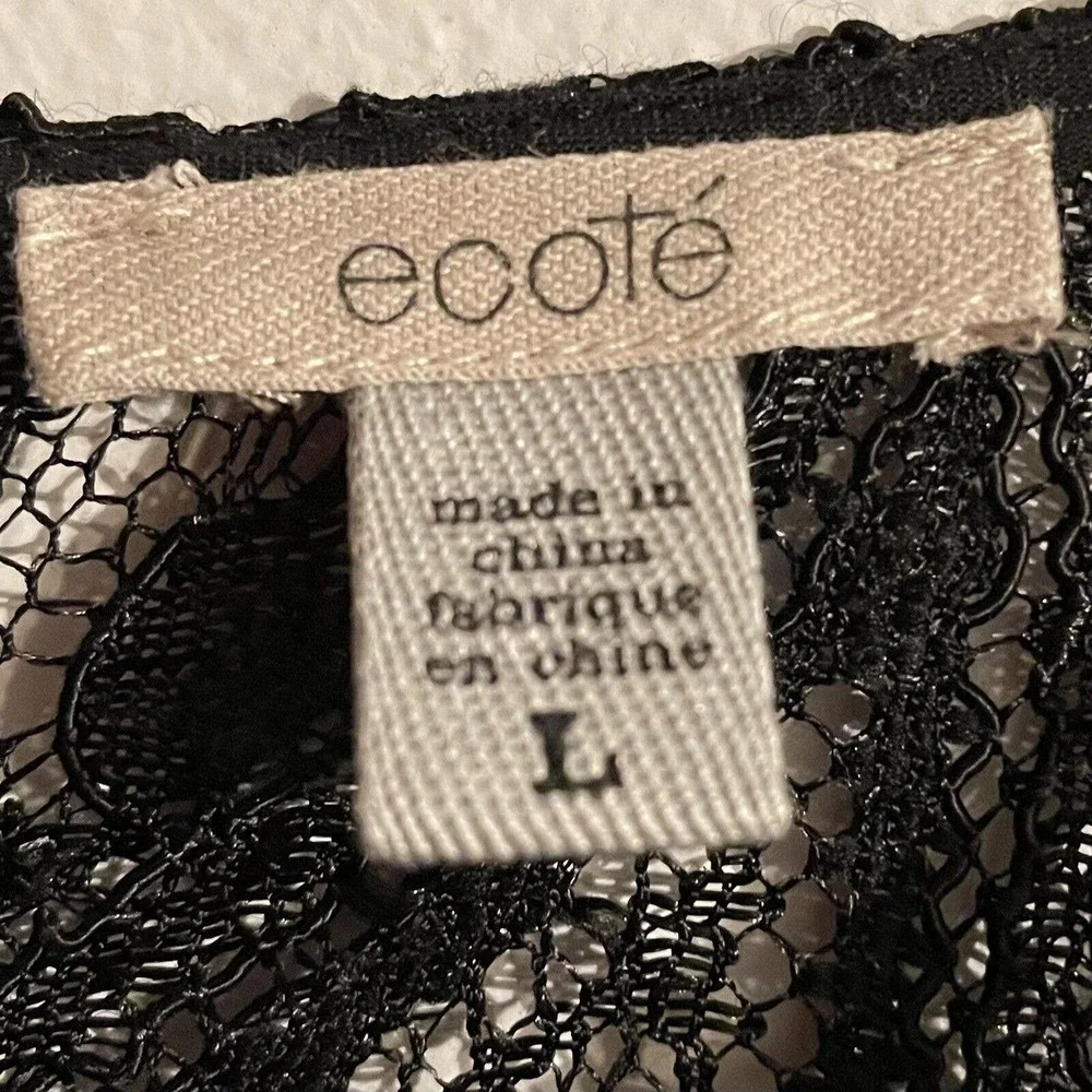 Urban Outfitters Ecote Womens Large Black Swing Dress Velvet Lace Studde… - Picture 5 of 7